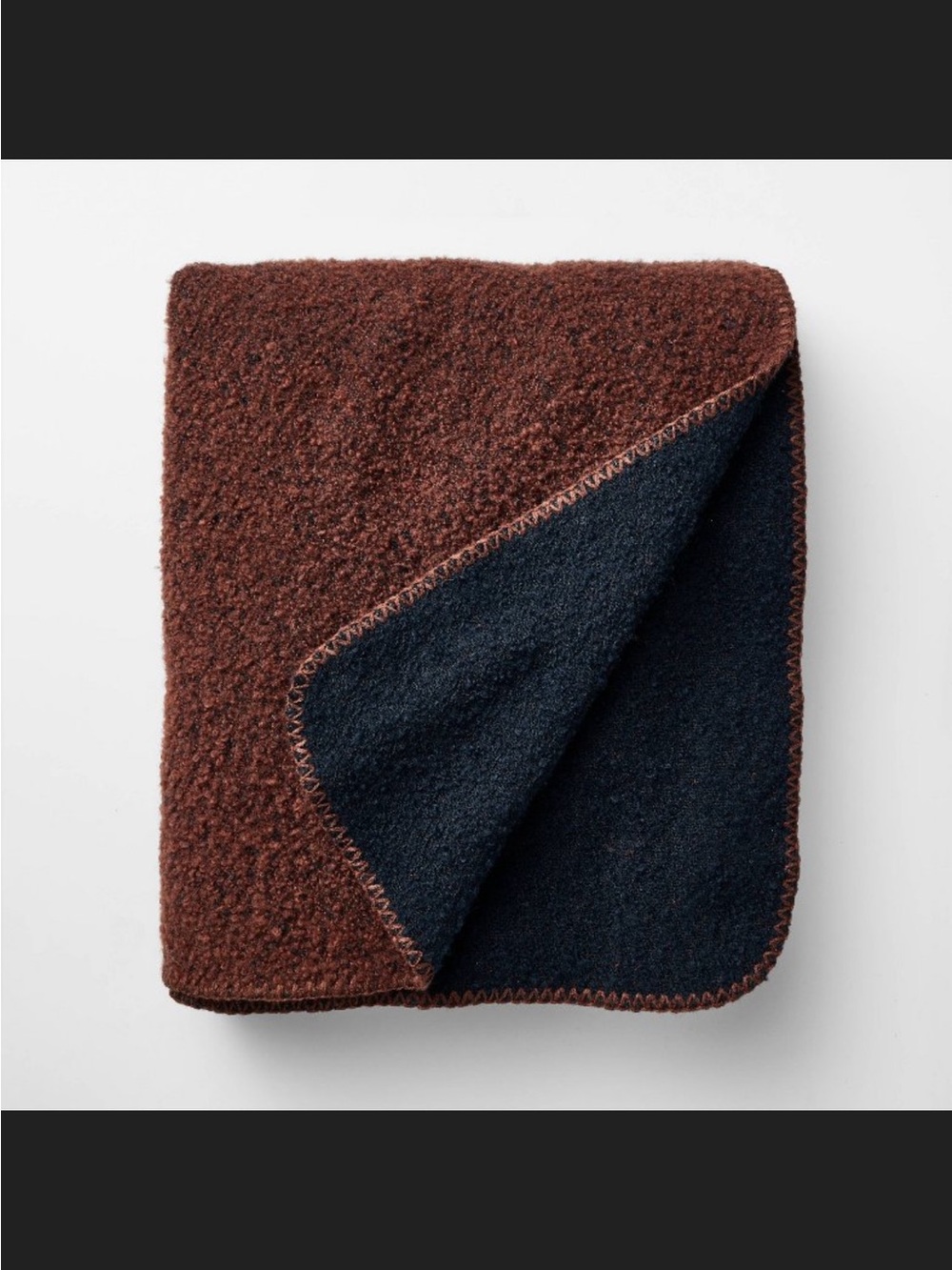 Asymmetric Colorblocked Boucle Throw Burgundy/Navy - Threshold